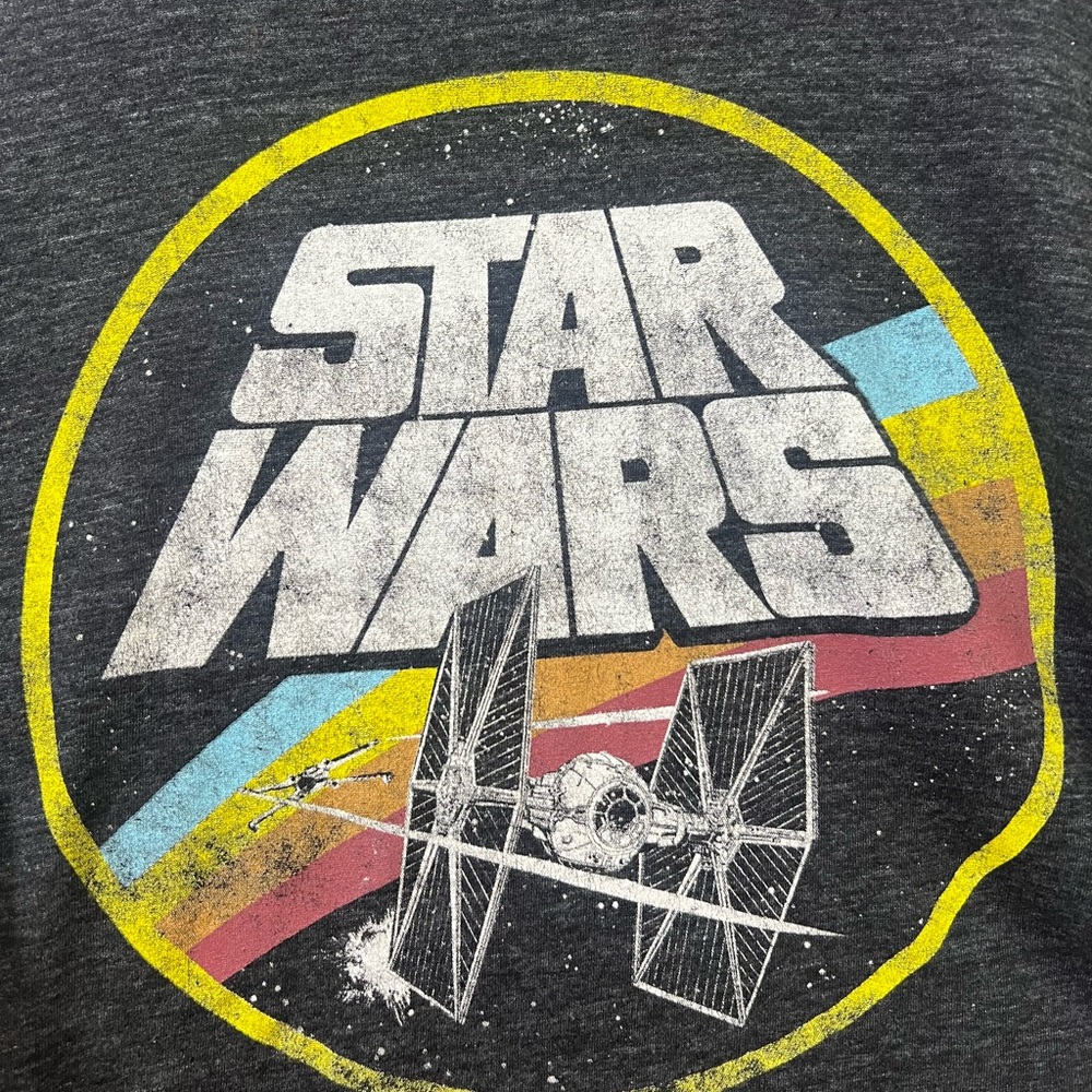 Men’s / Unisex Star Wars Charcoal Heather Vintage Look Graphic T-Shirt L